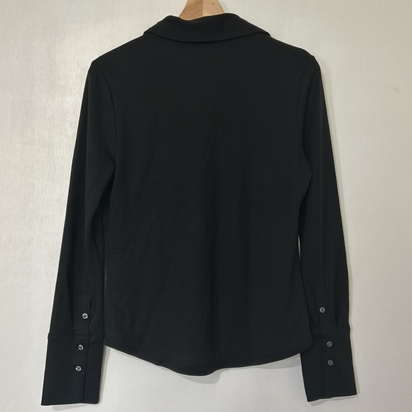 BANANA REPUBLIC WOMENS BLOUSE  BUTTON DOWN BLACK Sz SMALL - Picture 2 of 9